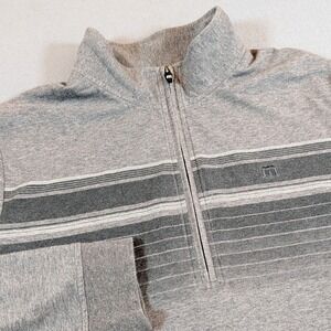 Travis Mathew Mens Quarter Zip Pullover Golf Sweatshirt Size Large  Gray